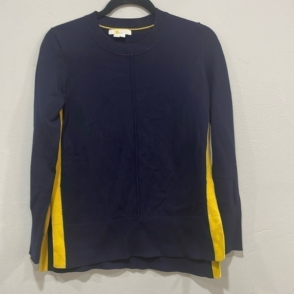 Boden Wool and Cotton Navy and Yellow sweater size XS with small hole - Picture 1 of 7